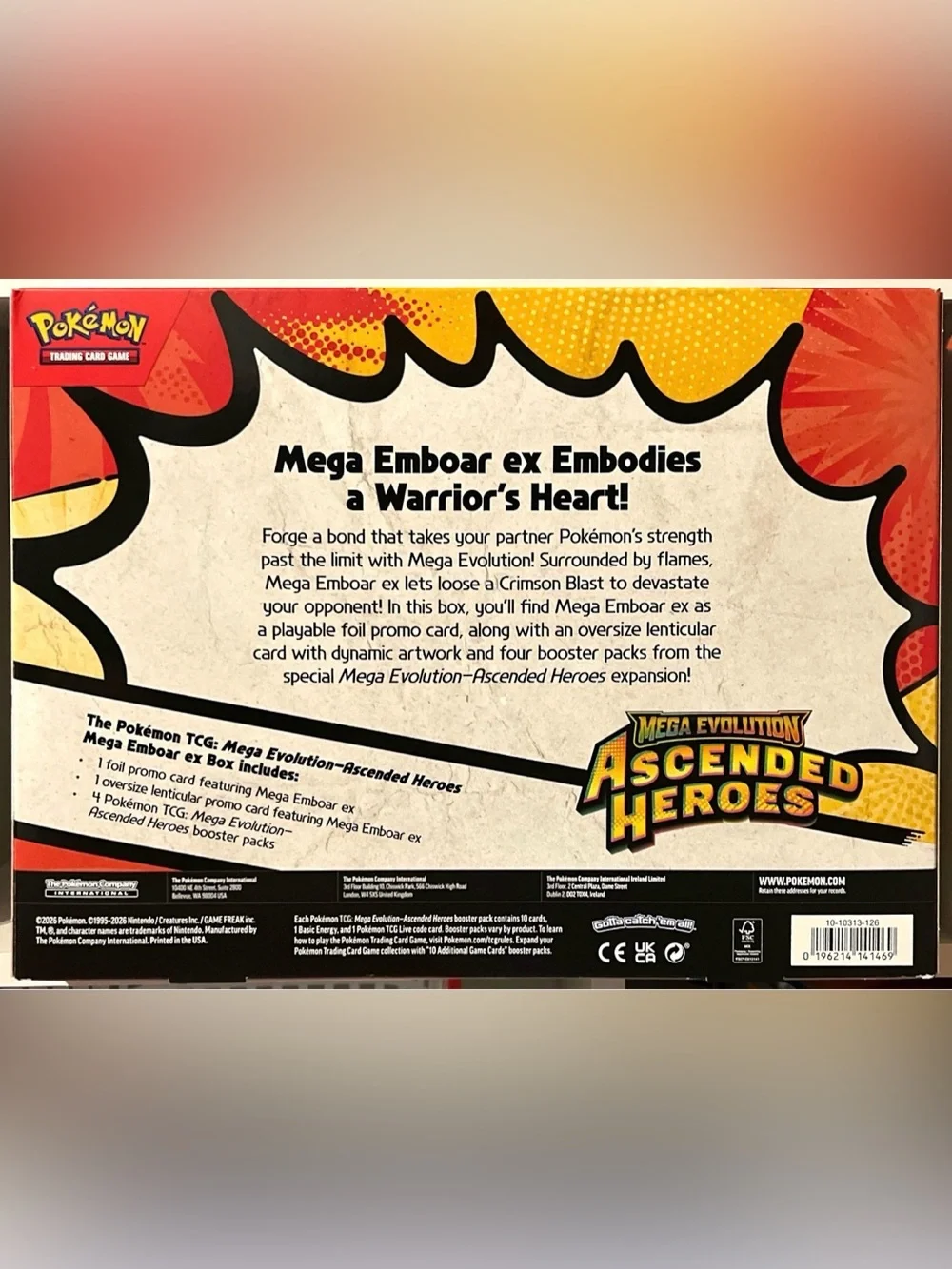 Pokémon TCG: Ascended Heroes MEGA EMBOAR EX Box